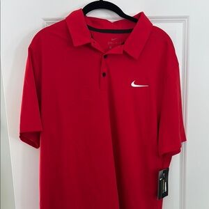 Nike Red Dri-Fit Polo Shirt Athletic Performance